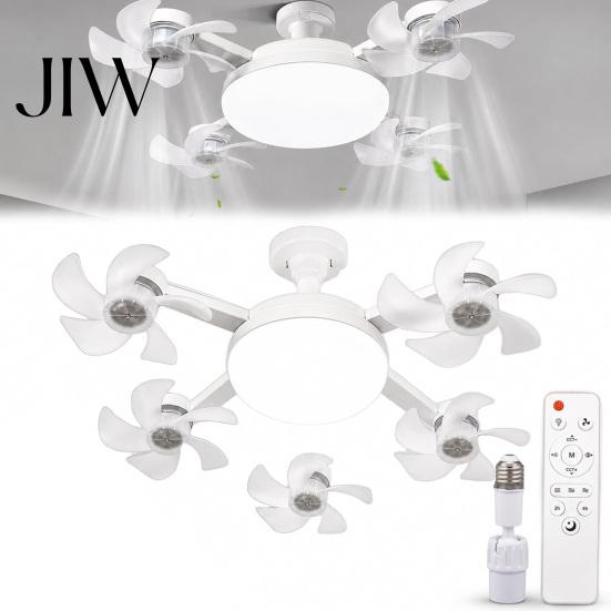 Living Room Ventilation Light 3/4/5 Blade Ceiling Fan with & Remote Control, 2-in-1 Silent LED Drone Energy Saving Foldable Blades, 3-Speed