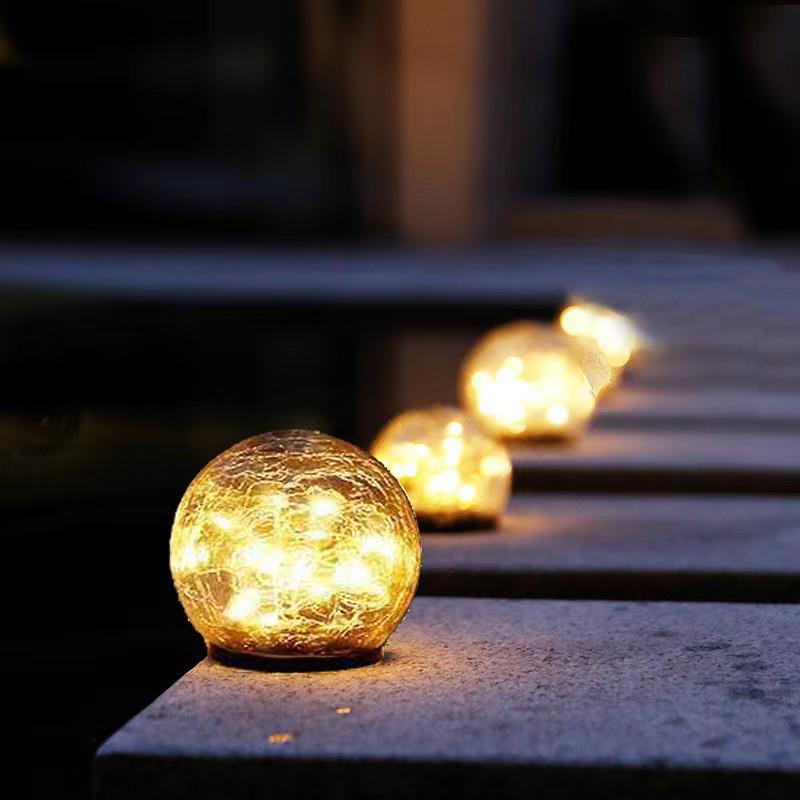 Waterproof Solar Glass Ball Garden Ornament Light for Courtyard