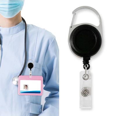 ID Badge Clip Ausziehbarer Anti-Verlust-Metall-Schlüsselanhänger-Ring Gürtelclip Ausweis-Lanyards Bürobedarf