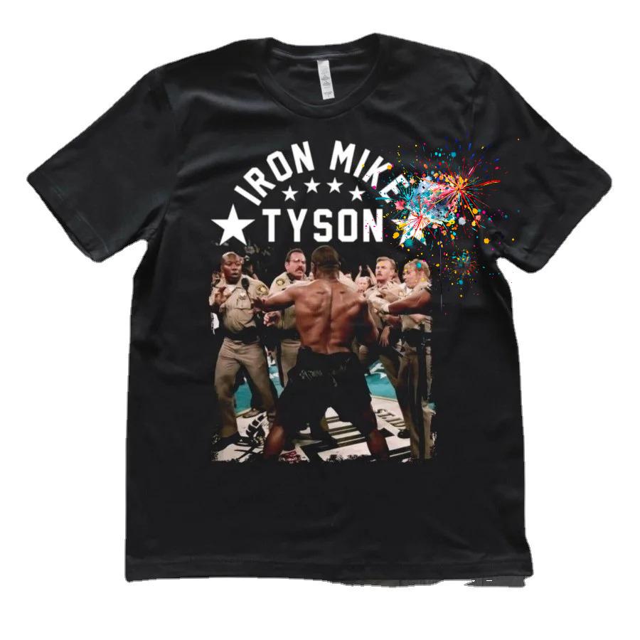 Lustiges Schwarzes Konfrontations Herren T-Shirt Iron Mike Tyson Jubiläum Baumwolle Rundhals Kurzarm T-Shirt Neue Größen S3XL