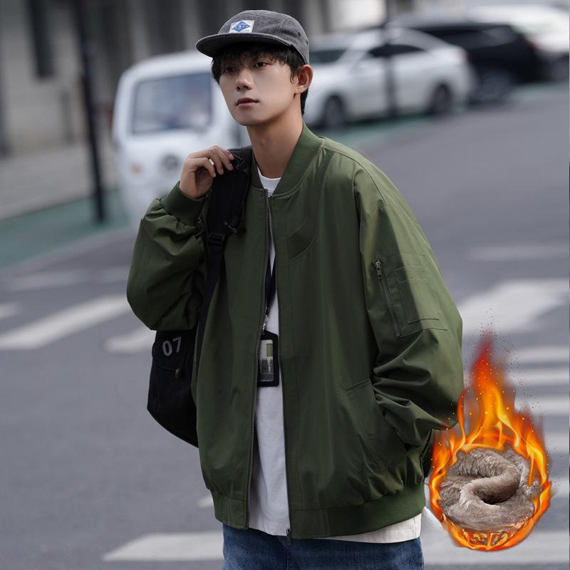 Men's Retro Spring and Autumn High-end Loose Bomber Jacket