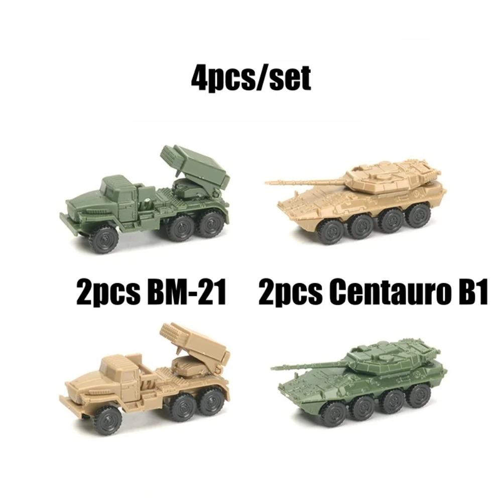 4D 1/144 Tank Infantry Fighting Vehicle Rocket Launcher Finished Model 4pcs/set Miniature Military Model Toy
