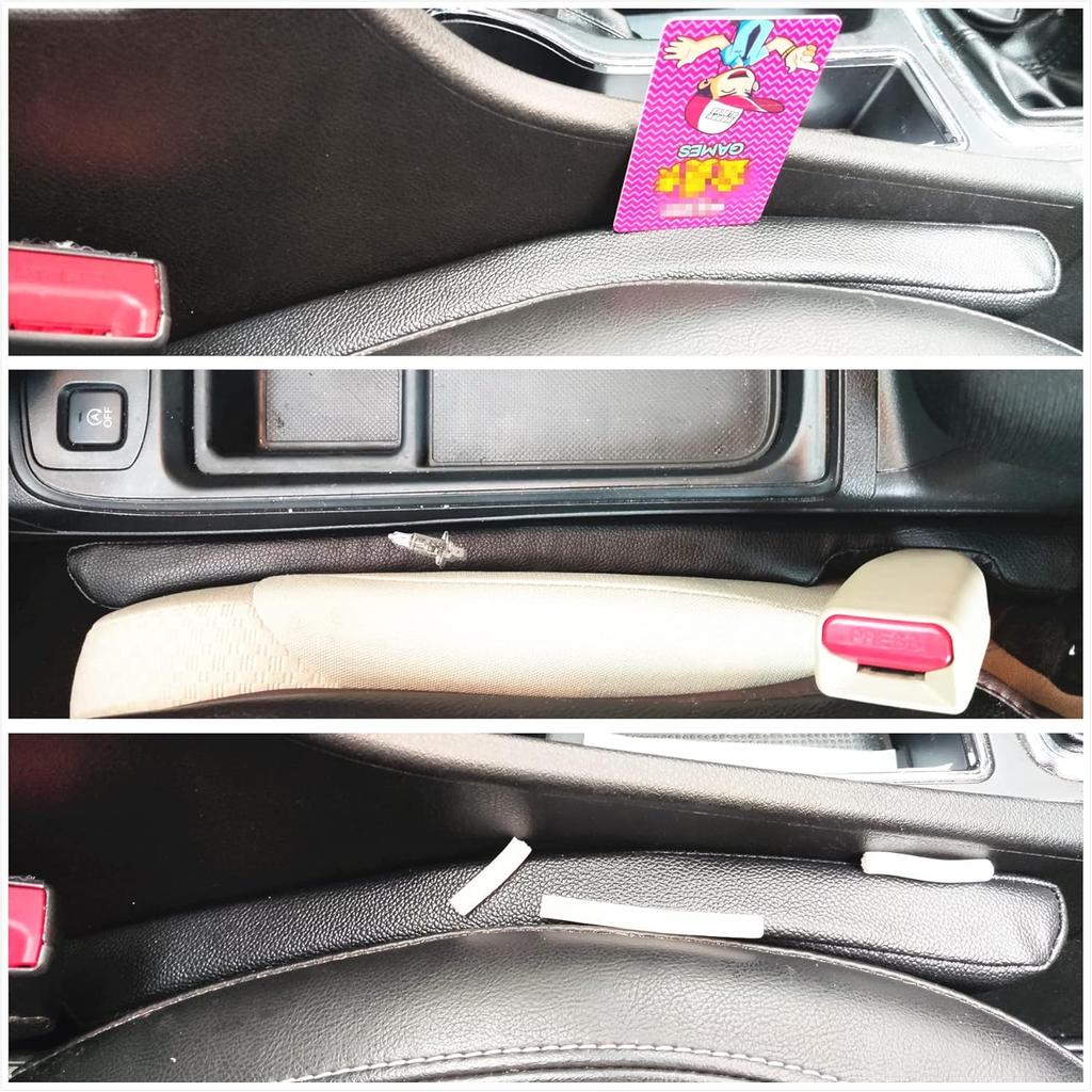 Leather Seat Gap Filler, No Drop Seat Guard Universal For Car SUV, Truck To Fill The Gap Between Seat And Console Black Crevice Plug Drop Blocker