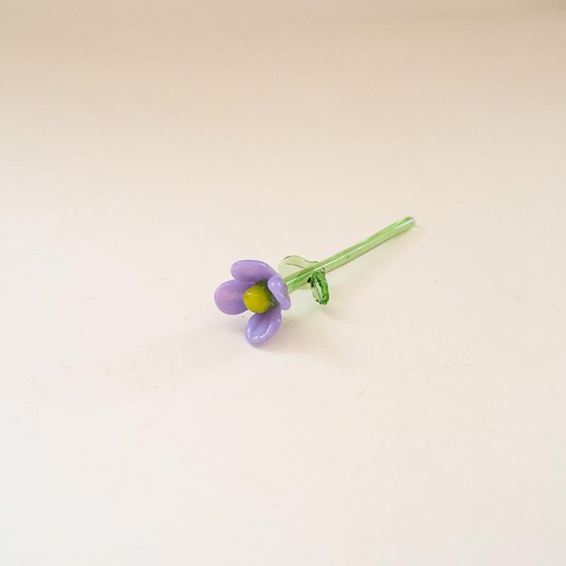 Glazed Handmade Small Flower Glass Simulation Bouquet Home Decoration Ornament