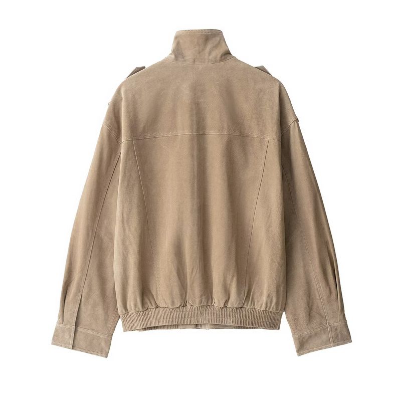 Autumn New Arrival Fashion Wind Foreign Trade Women's Clothing Fashion Minimalist All-Matching Suede Textured Leather Outwear 4341770