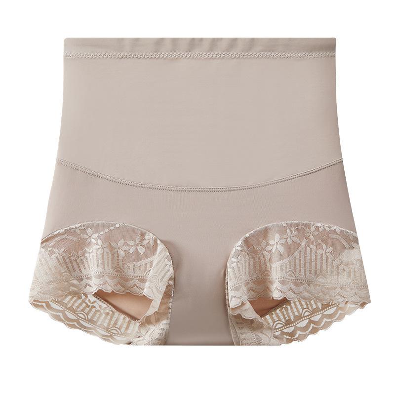 

Женские бесшовные шорты с высокой талией и контролем живота, трусики с кружевной отделкой, нижнее белье с плоской талией для коррекции живота, шорты для мальчиков с подтяжкой ягодиц L бежевый