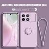Case For Xiaomi Poco X6 Pro Case Liquid Silicone Ring Stand Shell Coque For POCO X6 Pro Cover Shockproof Redmi K70E Bumper Back Funda