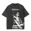 Anime BLEACH Urahara Kisuke Cartoon Printed Washed Tshirt Tee Unisex Vintage Casual Cotton T Shirt Harajuku Unisex Washed TShirt