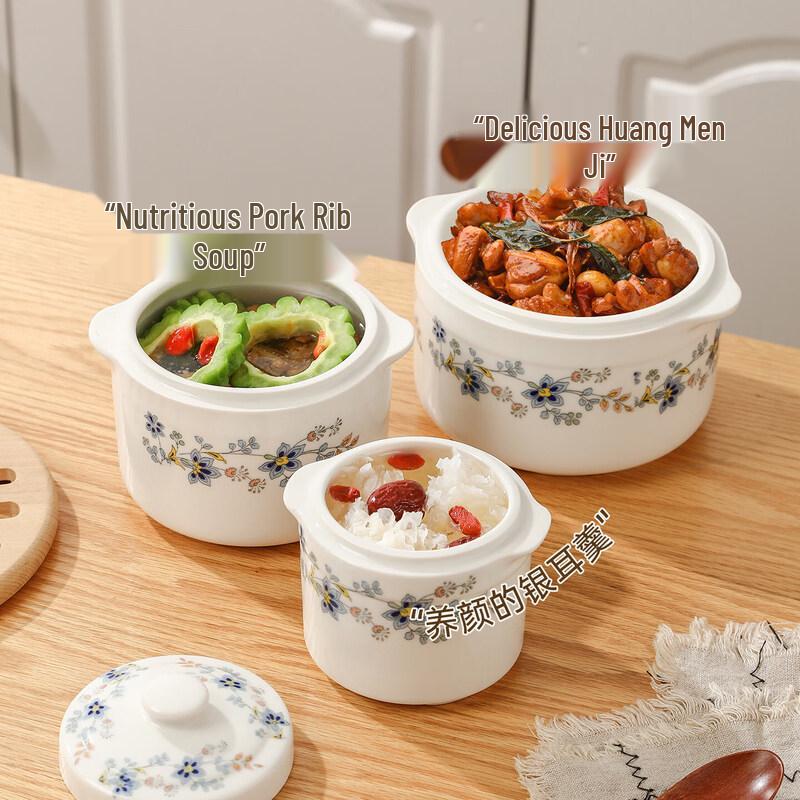 Food Grade Ceramic Double-Eared Stew Pot