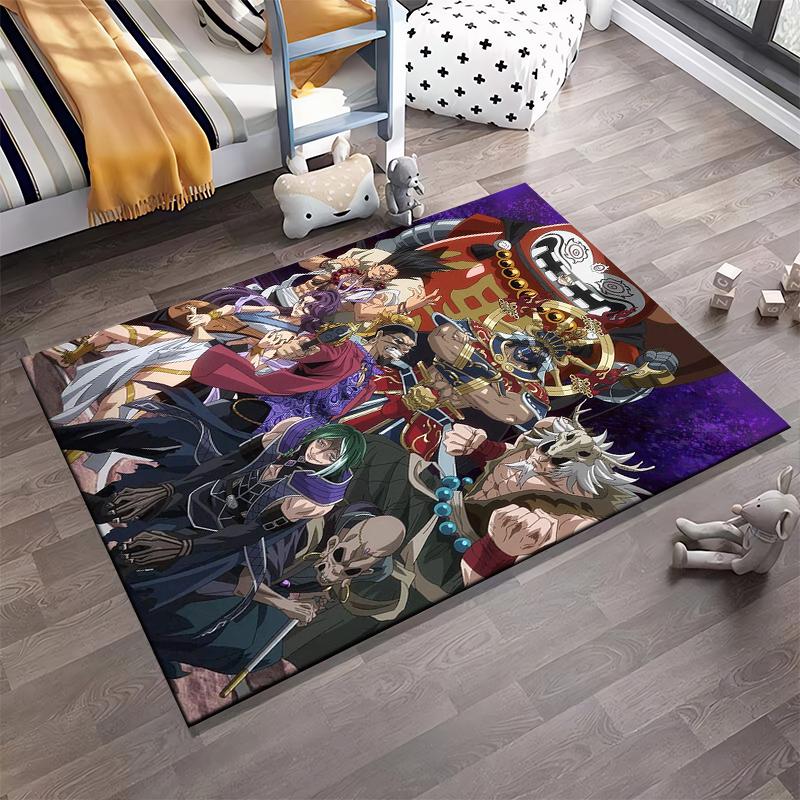"Anime Warrior Characters Printed Carpet with Vibrant Colors for Home Decor" Suitable for use as an anti-slip for living room bedroom sofas