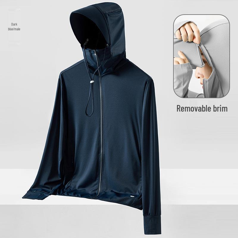 Jiaos UPF50 Sonnenschutzkleidung aus Eisseide: Leicht, Atmungsaktiv, Große Krempe, Unisex, Anti-UV, Ideal zum Angeln.
