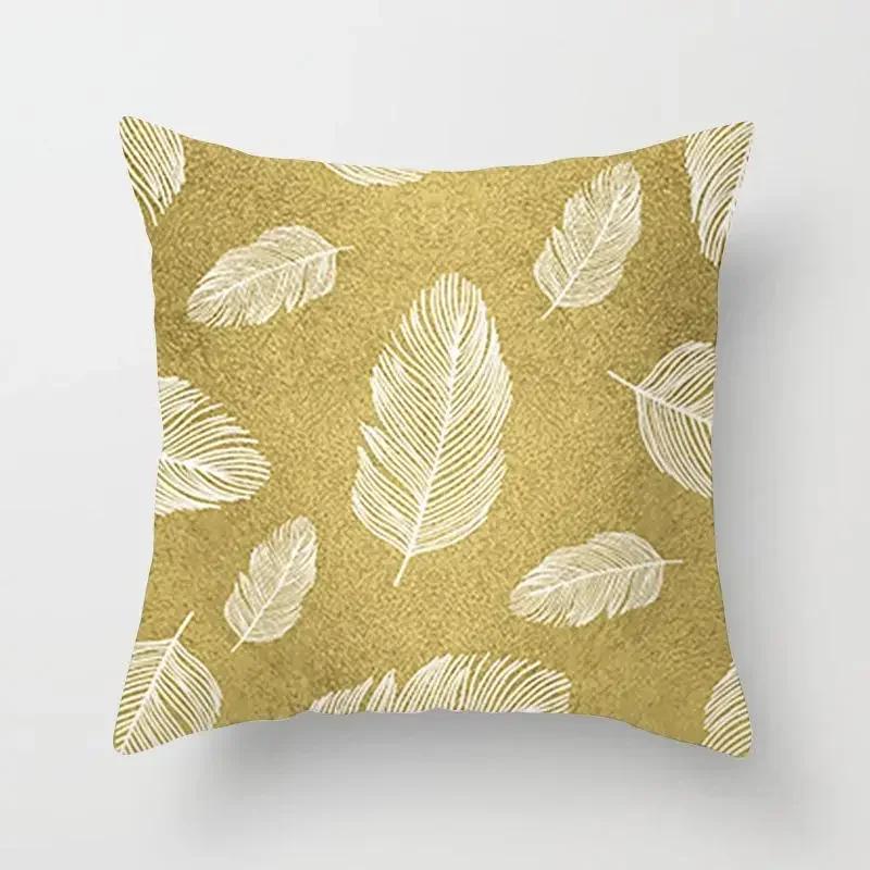 Golden Sofa Pillowcase Digital Printing Office Cushion Cover
