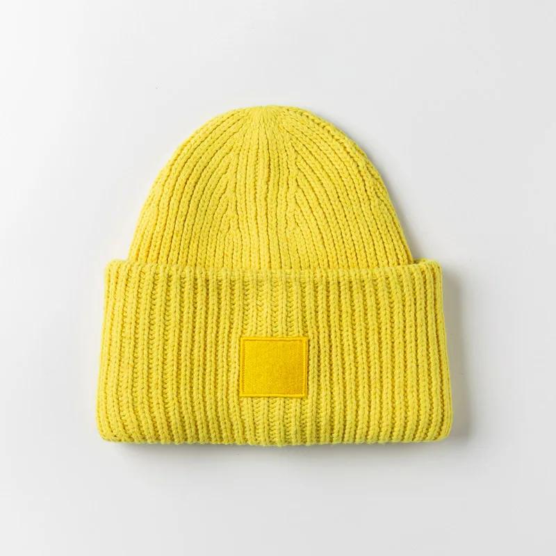 Couple Winter High Quality Thick Wool Smiling Face Knitted Hat For Men And Women Couples Winter Warm Knitted Hat Curled Edge Hat