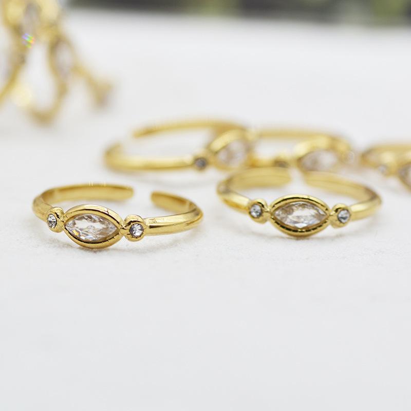 Versatile Titanium Steel Ring Women Do Not Fade Fashion Stacking Opening Adjustable Inlaid Zircon Stainless Steel Ring