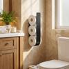 Wall-Mounted Toilet Paper Holder U Shaped Iron Tissue Storage Shelf Storage Hooks Self-adhesive Toilet Roll Organizer
