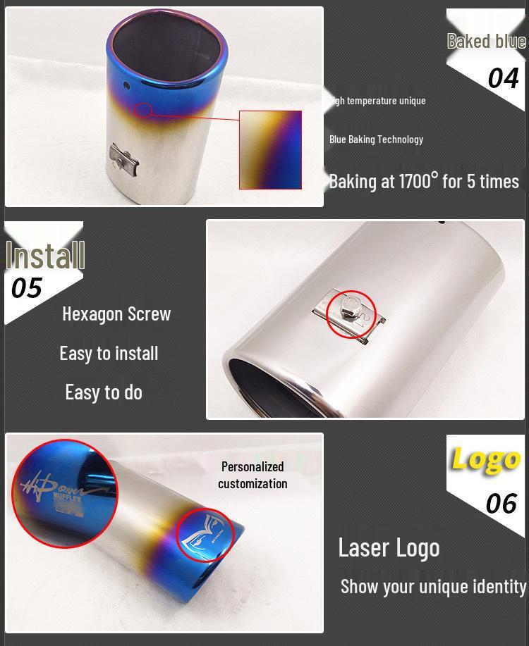 Set vârf țeavă de eșapament din oțel inoxidabil pentru modelele Toyota RAV4 2009-2017