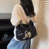 Embroidered Denim Bag Women's Large Capacity Shoulder Crossbody Bag