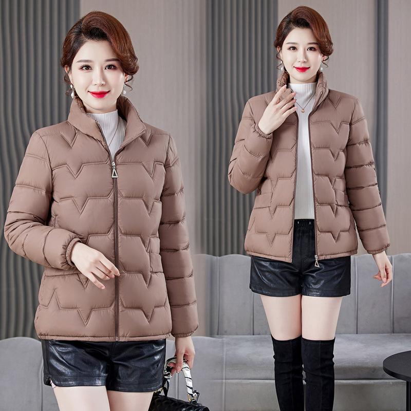Autumn and winter down padded jacket slim and thin middle-aged padded jacket short light small padded jacket