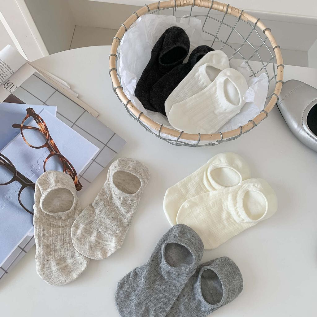 Ultra-Thin Mesh Invisible Socks For Women In Summer Non-Slip And Non-Falling Heel Socks For Women Solid Color Sweat-Absorbing Breathable Socks