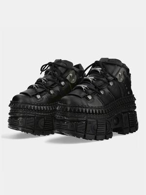 Rock Lokomotive Klein Leder Goth Plateau Retro Metall High-Top Streetwear Männer und Frauen mit Den Gleichen Einzelnen Schuhen