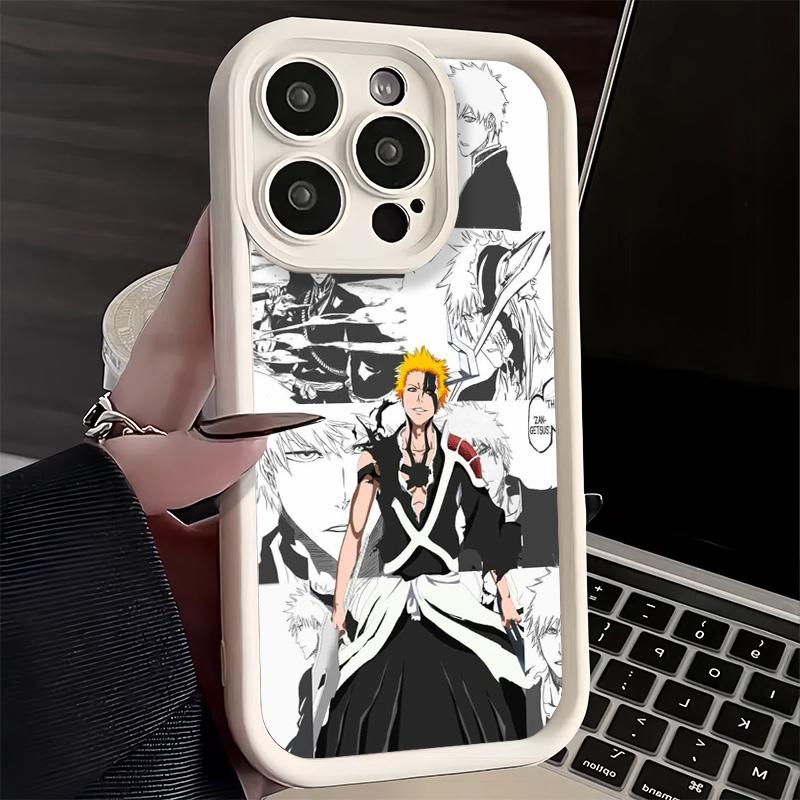 Phone Case for iPhone 17 Air 16E 15 16 Pro Max Bleach Anime Ichigo Kenpachi Cover 14 Plus 13 12 Mini Soft Shell Silicone Fundas