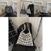 Trendy Plaid Large Capacity Korean Style Tote Bag For Women 2023 Chic