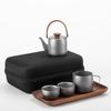 Bo Guang Feng 5-Piece Stainless Steel Portable Handle Tea Set
