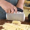 Tagliapatate in Acciaio Inossidabile Tritatutto Ondulato per Verdura Frutta Facile da Usare Design Lama Ondulata Manico Ergonomico Affettatrice per Patatine Fritte per Carota