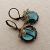 Boucles d'oreilles libellule en Bronze Vintage pour femmes, bijoux à la mode, couleur or, motif de sculpture en métal incrusté de pierre de lune, nouvelle collection