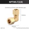 §2 Stück Messing NPT Doppel-Klemmring-Winkelstück 90 Grad Rechtwinkliges Rohrfitting für Wasser Öl Luftleitung Sanitär Hydraulische Systeme