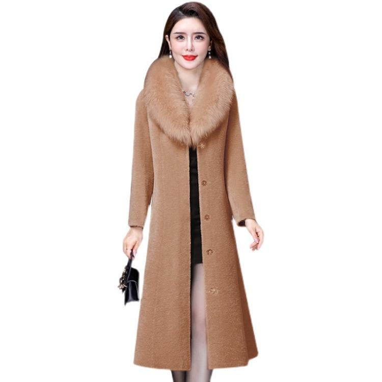 Modischer Winter-Langwollmantel für Mütter, elegante Damen-Overcoat-Jacke