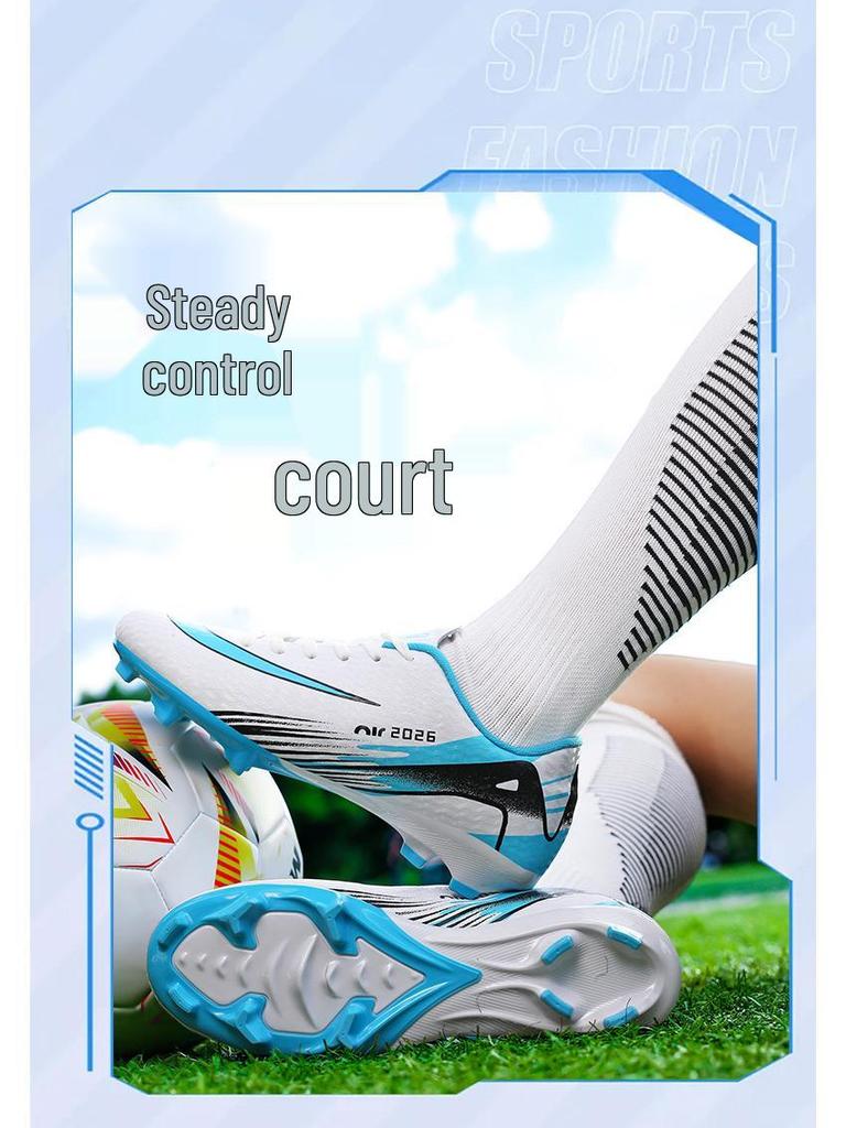 Unisex Kids' Turf Soccer Shoes, TF & Long Studs, Student Training Outdoor Sports Footwear