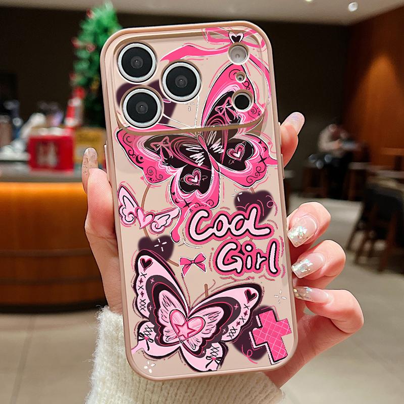Cool Girl Butterfly Painting For iPhone 17 Pro Max Funda iPhone 16 15 14 13 Pro Max Skin Feeling Magnetic For Magsafe Shockproof Bumper Cover