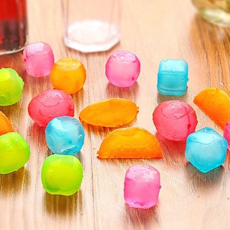 6 Pieces Washable Plastic Ice Cubes Non-Melting Ice Cubes for Coffee Latte