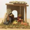 European Christmas Nativity Large Wooden Cottage Ornament Set For Table Centerpiece And Mantel Holiday Gift