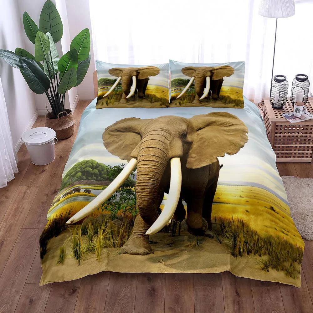 Photographic Elephant Stunning Duvet Cover Set King Queen Double Full Twin Single Size Bed Linen Set Quilt Cover Pillowcase