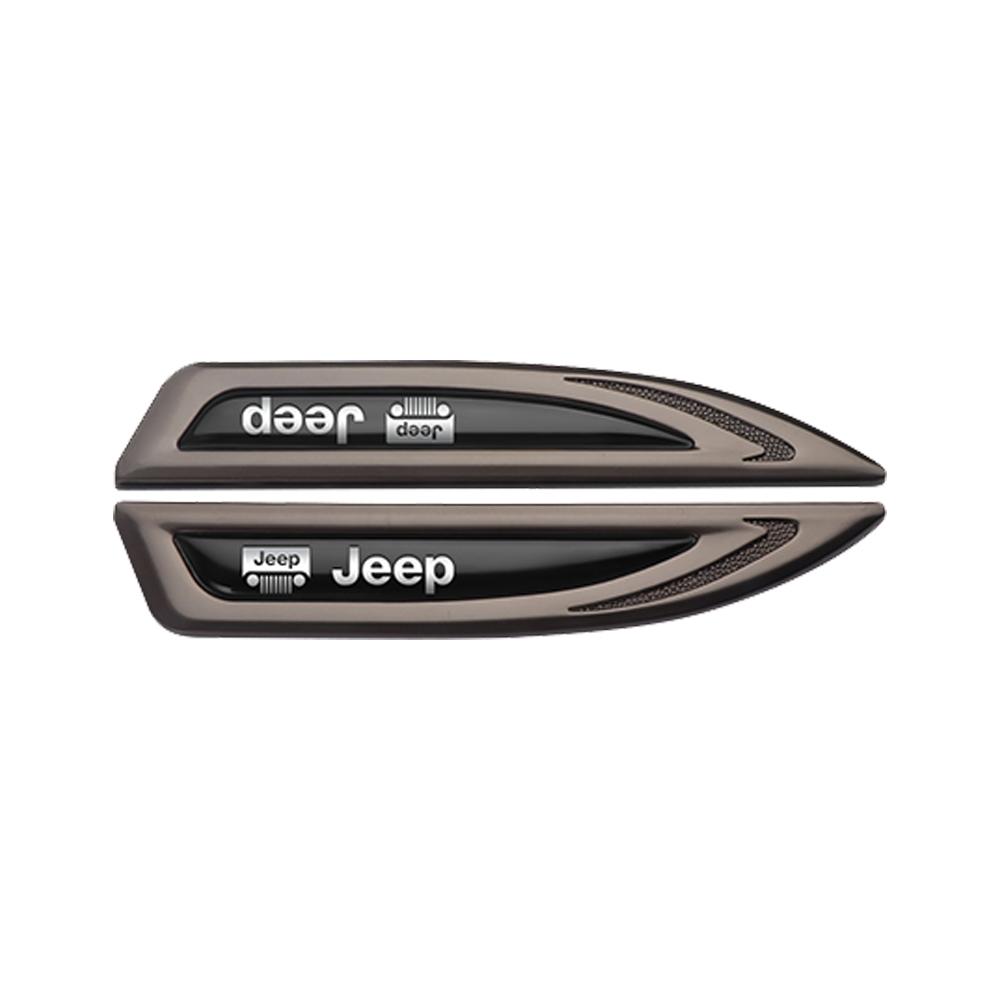 2Pcs Metal Car Body Side Fender Blade Sticker Rear Trunk Decal For JEEP Renegade Patriot Weangler Cherokee Compass CrandCherokee AMV1