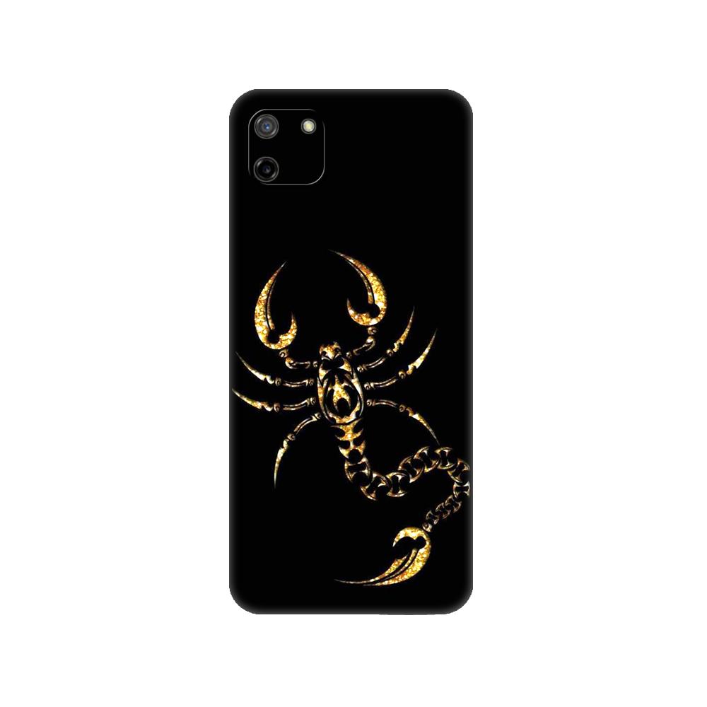 Czarne etui TPU dla OPPO Realme C11 Etui dla Realme C 11 RealmeC11 Tył RMX2185 Etui Pokrowiec Bumper Zwierzę Krab Skorpion