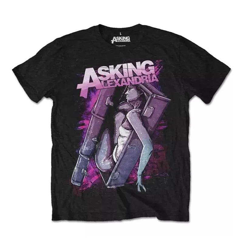 

Vintage Tshirt Punk Rock T Shirt Asking Alexandria Tshirt Mens Cotton Tees Tops Graphic Skeleton Streetwear Hip Hop Tshirts 4XL