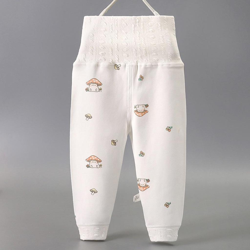 Spring and Fall High Waist Pure Cotton Infant and Toddler Sleep Pants - Boys & Girls Belly Protection Bottoms