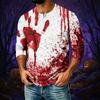 Men's Casual Halloween Print Raglan Three-Quarter Sleeve Shirt