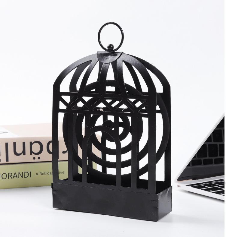 Nordic Birdcage Mosquito Coil Holder - Fireproof Wrought Iron Repellent Box
