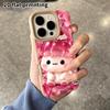 Phone Case: 2D flat lambskin suitable for iPhone 18, 17, 16, 15, 14, 13 Pro film protection case,cartoon dolls, Christmas and Halloween gifts