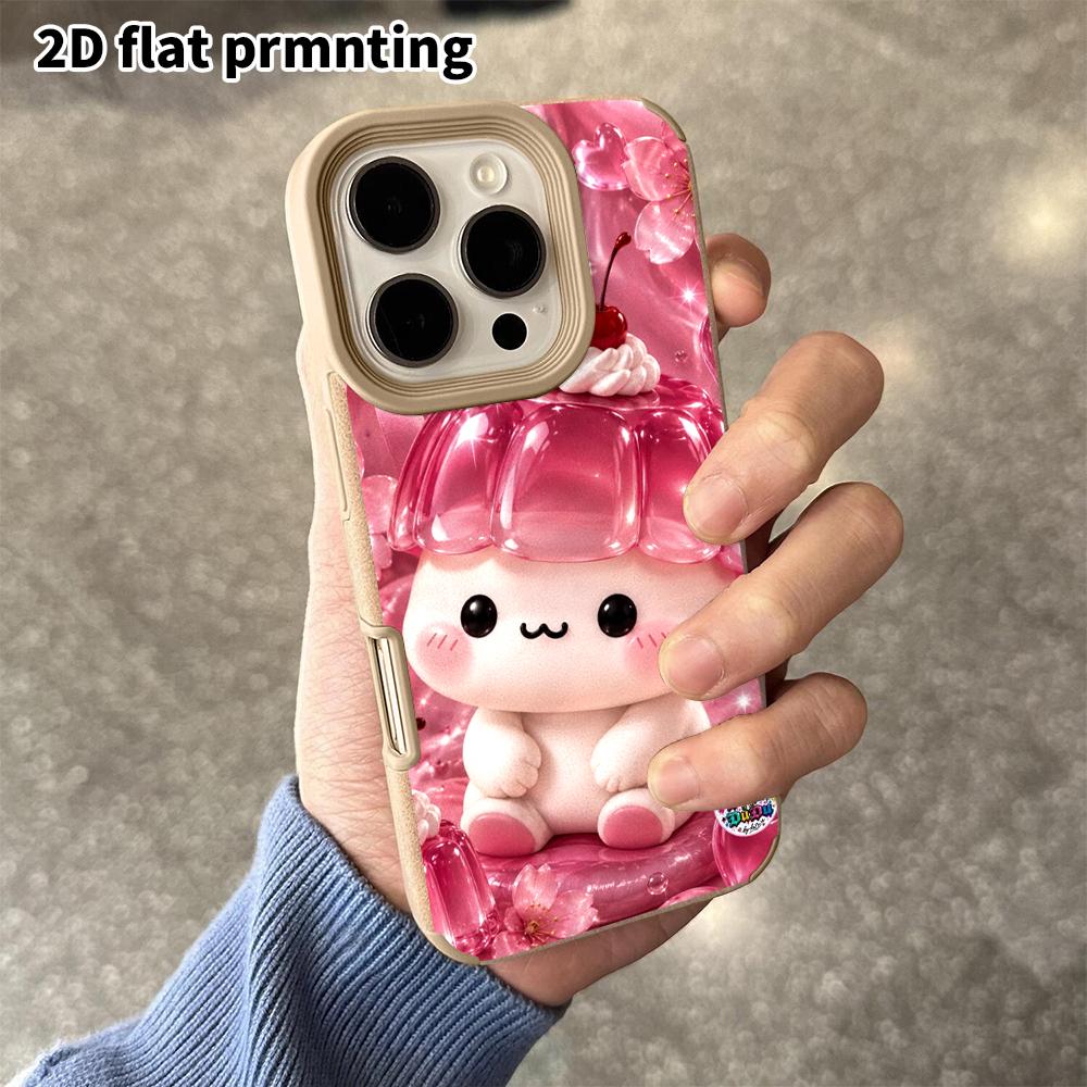 Phone Case: 2D flat lambskin suitable for iPhone 18, 17, 16, 15, 14, 13 Pro film protection case,cartoon dolls, Christmas and Halloween gifts