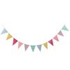 Mori-style Linen Birthday Pennant Banner for Baby's 1st Birthday or 100-Day Celebration Party Decoration