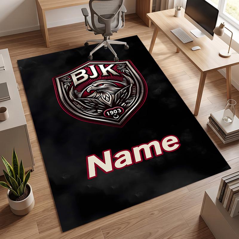 BJK FC (1) Personalized name Office Carpet Stylish Decor for Living Room Bedroom Kitchen