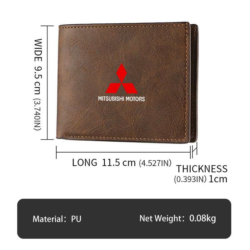For Mitsubishi Wallet Men Cash Credit Card Holder Checkbook Coin Pocket Purse Outlander Lancer Eclipse Mirage Xpander Attrage