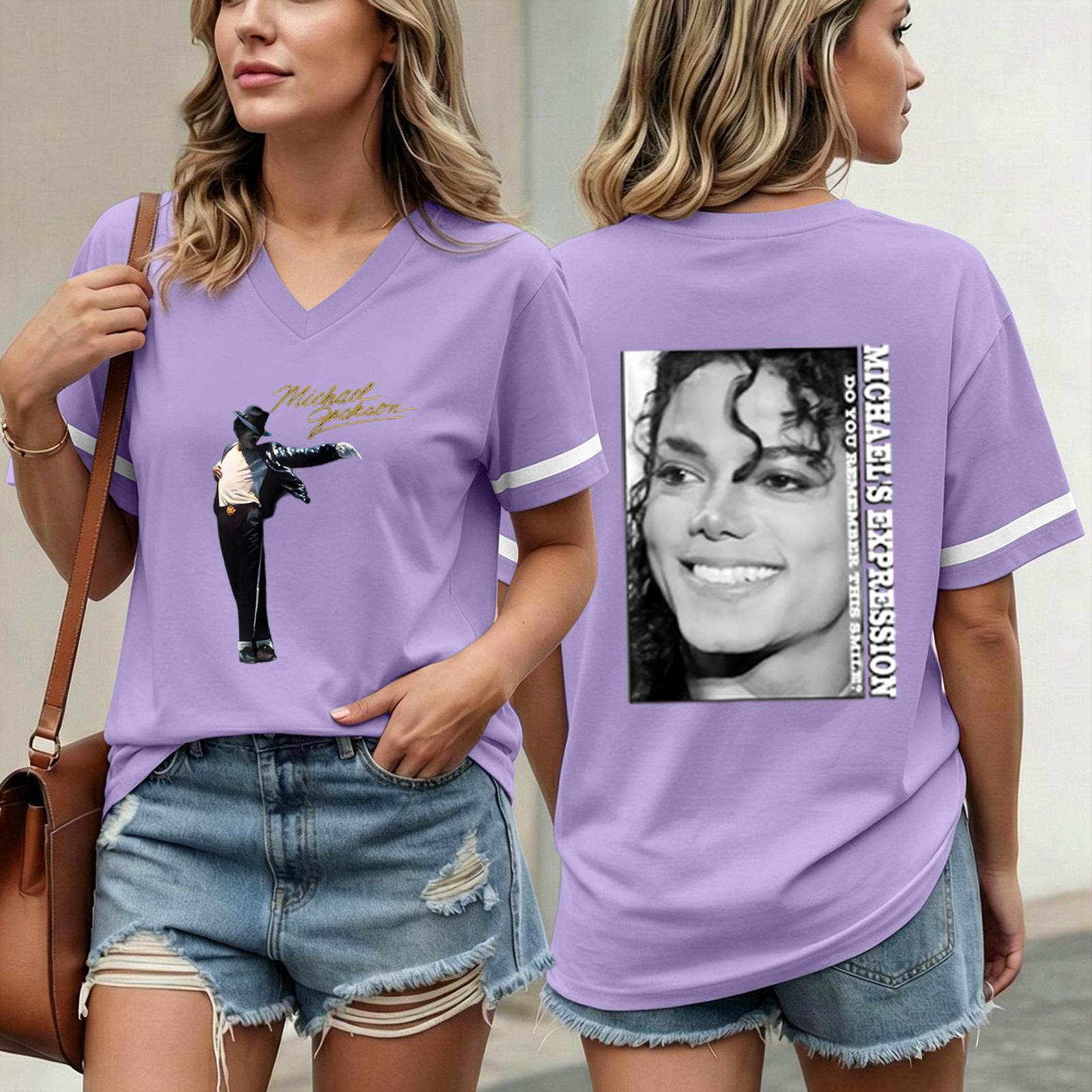 

Women s Casual Short Sleeve V Neck T Shirt with Graphic Print Slim Fit Lightweight Comfortable Top for Everyday Wear L фиолетовый