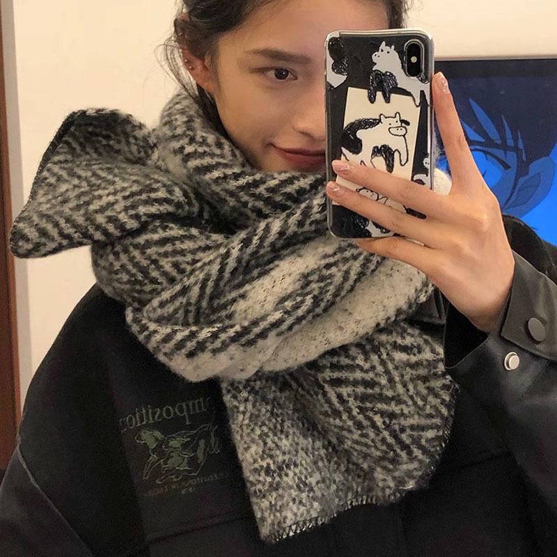 New Winter Atmosphere Warm Long Shawl Lengthened Thickened Versatile Knitted Scarf Scarf