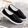 2026 new Comfortable Street Lace Up Shoes Fashionable versatile women flats Lady Classic Round Toe White Canvas Shoes for Women